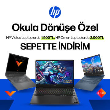 HP Victus Laptoplarda 1.500 TL HP Omen Laptoplarda 2.000 TL Sepette İndirim!