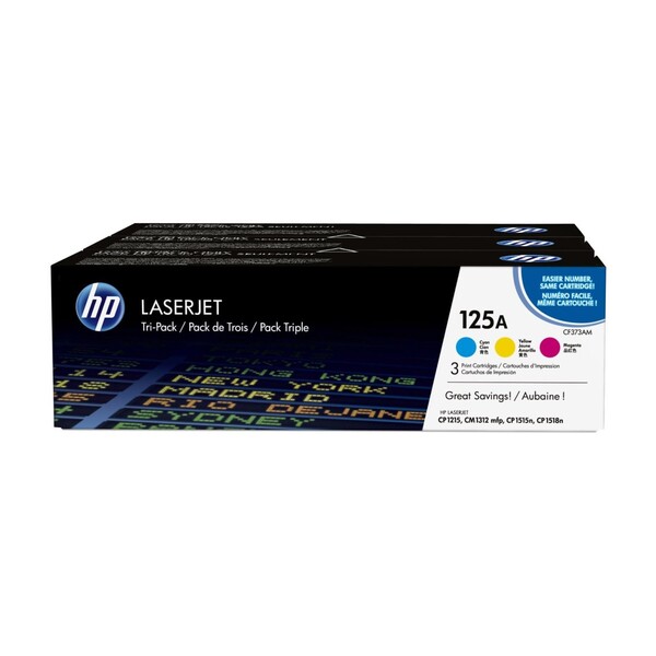 Orijinal HP 125A Toner Mavi/Kırmızı/Sarı 3'lü Paket CF373AM