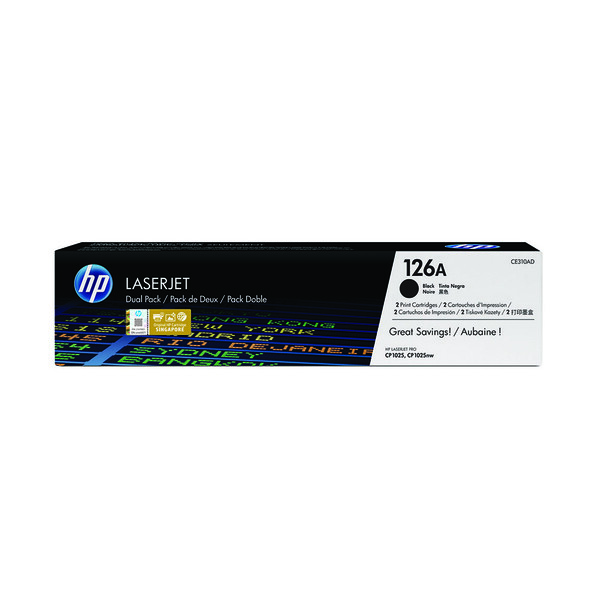 Orijinal HP 126A Toner Kartuşu Siyah 2'li Paket CE310AD