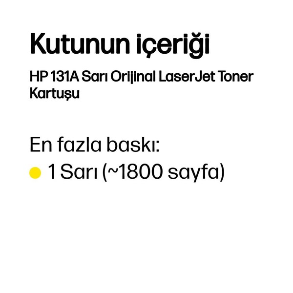 Orijinal HP 131A Toner Sarı CF212A - 5