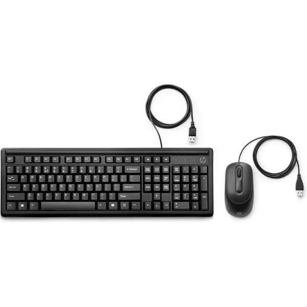 HP 160 Kablolu Klavye & Mouse Kombo Set Türkçe - Siyah 6HD76AA
