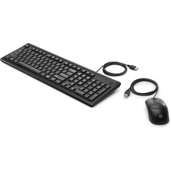 HP 160 Kablolu Klavye & Mouse Kombo Set Türkçe - Siyah 6HD76AA - Thumbnail