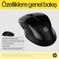 HP 250 1600 DPI Bluetooth Kablosuz Mouse Siyah 6V2J7AA - 7