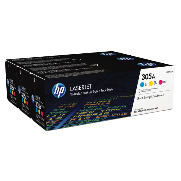 Orijinal HP 305A Toner Kartuşu Mavi/Kırmızı/Sarı 3'lü Paket CF370AM