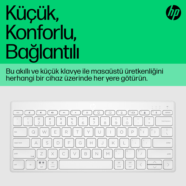 HP 350 Kompakt Multi-Device Bluetooth Klavye Beyaz 692T0AA