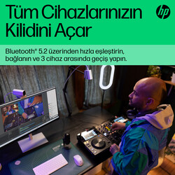 HP 350 Kompakt Multi-Device Bluetooth Klavye Beyaz 692T0AA - Thumbnail