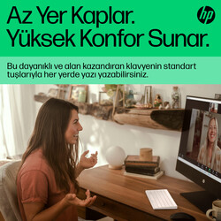 HP 350 Kompakt Multi-Device Bluetooth Klavye Beyaz 692T0AA - Thumbnail