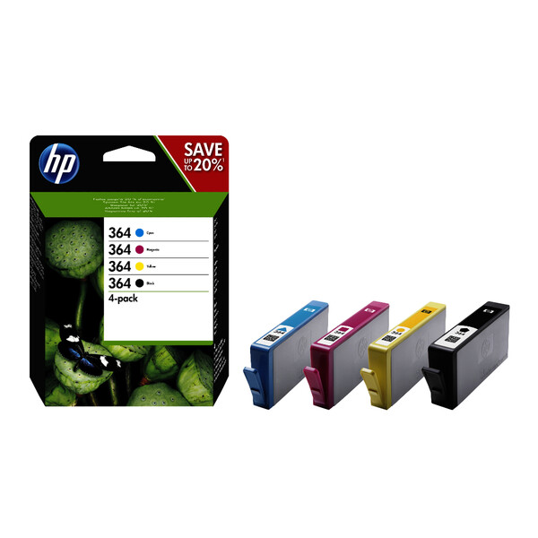 Orijinal HP 364 Mürekkep Kartuşu Siyah/Mavi/Kırmızı/Sarı 4'lü Paket N9J73AE