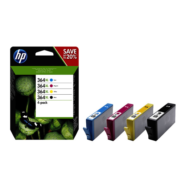 Orijinal HP 364 XL Mürekkep Kartuşu Siyah/Kırmızı/Sarı/Mavi 4'lü Paket N9J74AE