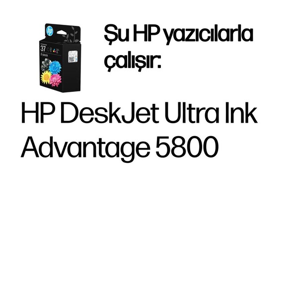 Orijinal HP 37 Siyah Mürekkep Kartuşu 7FP45AE
