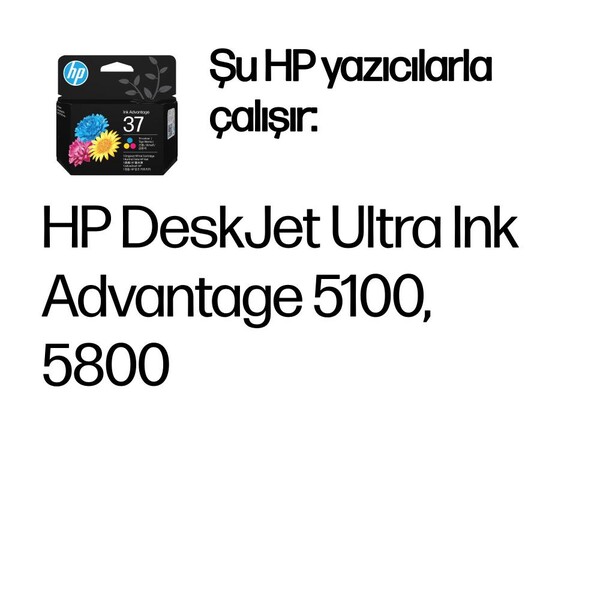 Orijinal HP 37 Üç Renkli Mürekkep Kartuşu 7FP44AE