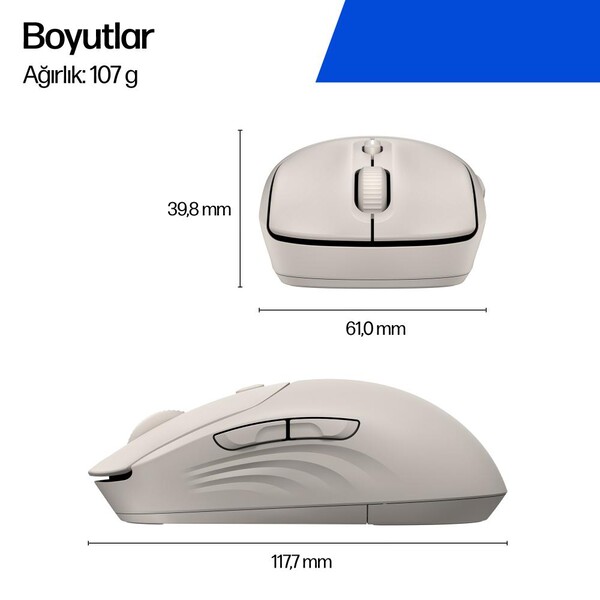 HP 400 Sessiz Bluetooth 6000 DPI Kablosuz Mouse Siyah AZ7B2AA