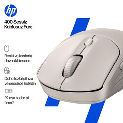 HP 400 Sessiz Bluetooth 6000 DPI Kablosuz Mouse Siyah AZ7B2AA - Thumbnail