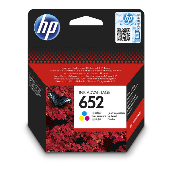 Orijinal HP 652 Mürekkep Kartuşu Üç Renkli F6V24AE