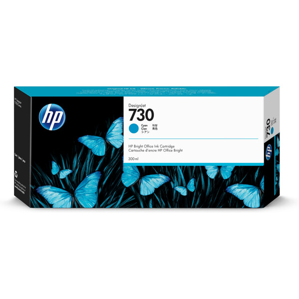 Orijinal HP 730 Mürekkep Kartuşu Mavi P2V68A 300 ML