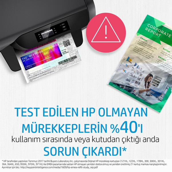 Orijinal HP 747 Mürekkep Kartuşu Kromatik Yeşil P2V84A 300 ML