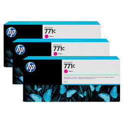 Orijinal HP 771C Mürekkep Kartuşu Kırmızı 3'lü Paket B6Y33A 775 ML - Thumbnail (0)