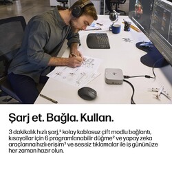 HP 780M Bluetooth Ultra Hızlı Kaydırmalı Kablosuz Mouse Siyah B8YX3AA - Thumbnail