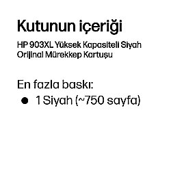 Orijinal HP 903XL Mürekkep Kartuşu Siyah T6M15AE (2)