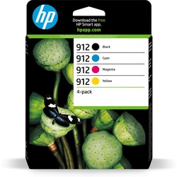 Orijinal HP 912 Siyah, Mavi, Kırmızı, Sarı 4lü Paket Mürekkep Kartuşu 6ZC74AE - Thumbnail (0)