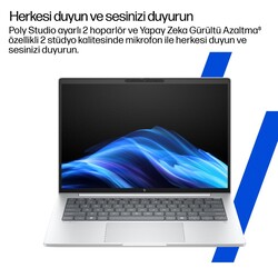 HP Elitebook Laptop 8 G1i Intel Core Ultra 7 258V 32GB RAM 1TB SSD Intel Arc Graphics 14 inç WUXGA Windows 11 Pro Gümüş D30NJET - Thumbnail
