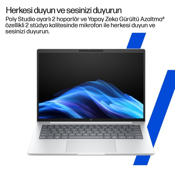 HP Elitebook Laptop 8 G1i Intel Core Ultra 7 258V 32GB RAM 1TB SSD Intel Arc Graphics 14 inç WUXGA Windows 11 Pro Gümüş D30NJET