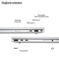 HP EliteBook Laptop 8 G1i Intel Core Ultra 7 255U 32GB RAM 512GB SSD Intel Graphics 14 inç WUXGA Windows 11 Pro Gümüş CS7R0ET - Thumbnail