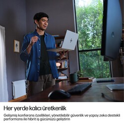 HP EliteBook Laptop 8 G1i Intel Core Ultra 7 255U 32GB RAM 512GB SSD Intel Graphics 14 inç WUXGA Windows 11 Pro Gümüş CS7R0ET - Thumbnail