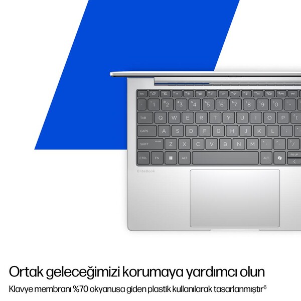 HP EliteBook Laptop 8 G1i Intel Core Ultra 7 255U 32GB RAM 512GB SSD Intel Graphics 14 inç WUXGA Windows 11 Pro Gümüş CS7R0ET