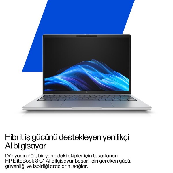 HP EliteBook Laptop 8 G1i Intel Core Ultra 7 255U 32GB RAM 512GB SSD Intel Graphics 14 inç WUXGA Windows 11 Pro Gümüş CS7R0ET