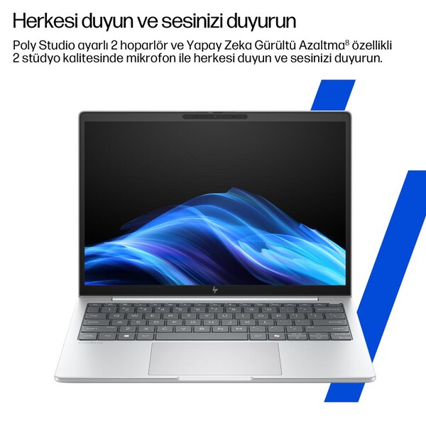 HP EliteBook Laptop 8 G1i Intel Core Ultra 7 255U 32GB RAM 512GB SSD Intel Graphics 14 inç WUXGA Windows 11 Pro Gümüş CS7R0ET