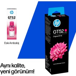 Orijinal HP GT52 Macenta Mürekkep Şişesi 70ml M0H55AE - Thumbnail (2)