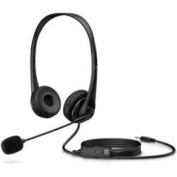 HP Kablolu Stereo Mikrofonlu 3.5mm AUX Kulaklık - Siyah 428H6AA - Thumbnail (1)