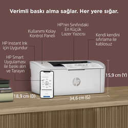 HP LaserJet M111w Wi-Fi Lazer Yazıcı Beyaz 7MD68A - Thumbnail