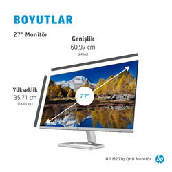 HP M27FQ 27 inç 5ms (2xHDMIDisplay) QHD Freesync IPS Monitör Siyah 2H4B5E9 - Thumbnail (1)