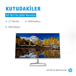 HP M27FQ 27 inç 5ms (2xHDMIDisplay) QHD Freesync IPS Monitör Siyah 2H4B5E9 - Thumbnail