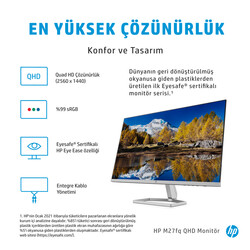 HP M27FQ 27 inç 5ms (2xHDMIDisplay) QHD Freesync IPS Monitör Siyah 2H4B5E9 - Thumbnail (2)