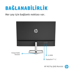 HP M27FQ 27 inç 5ms (2xHDMIDisplay) QHD Freesync IPS Monitör Siyah 2H4B5E9 - Thumbnail