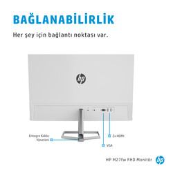 HP M27FW 27 inç 5ms (AnalogHDMI) Full HD 75 Hz IPS Monitör Gümüş 2H1A4AA - Thumbnail