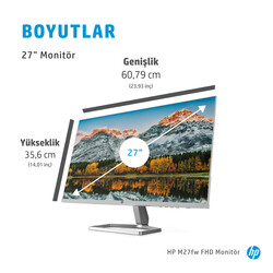 HP M27FW 27 inç 5ms (AnalogHDMI) Full HD 75 Hz IPS Monitör Gümüş 2H1A4AA - Thumbnail