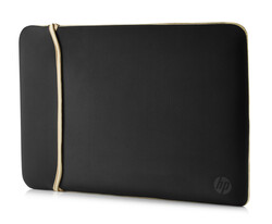 HP 14.1 inç Çift Taraflı Fermuarsız Neopren Kılıf - Siyah & Altın 2UF59AA - Thumbnail (3)