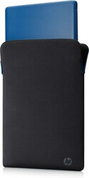 HP 14.1 inç Çift Taraflı Fermuarsız Neopren Kılıf - Siyah & Mavi 2F1X4AA - Thumbnail (3)