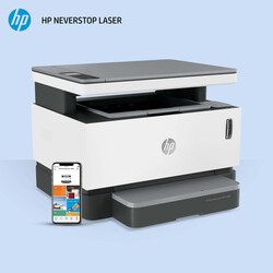 HP Neverstop Laser MFP 1200W Fotokopi Tarayıcı Wi - Fi Tanklı Lazer Yazıcı 4RY26A - Thumbnail (3)