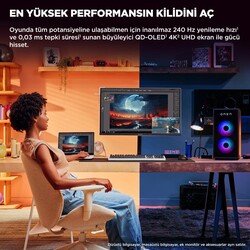 HP OMEN Transcend 31.5 inç 4K UHD QD-OLED 240Hz 0.03ms Oyuncu Monitörü 9R181E9 - Thumbnail