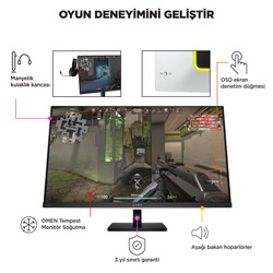 HP OMEN Transcend 31.5 inç 4K UHD QD-OLED 240Hz 0.03ms Oyuncu Monitörü 9R181E9 - Thumbnail