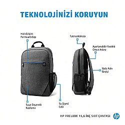 HP Prelude 15.6 inç Laptop Sırt Çantası Gri 2Z8P3AA (4)