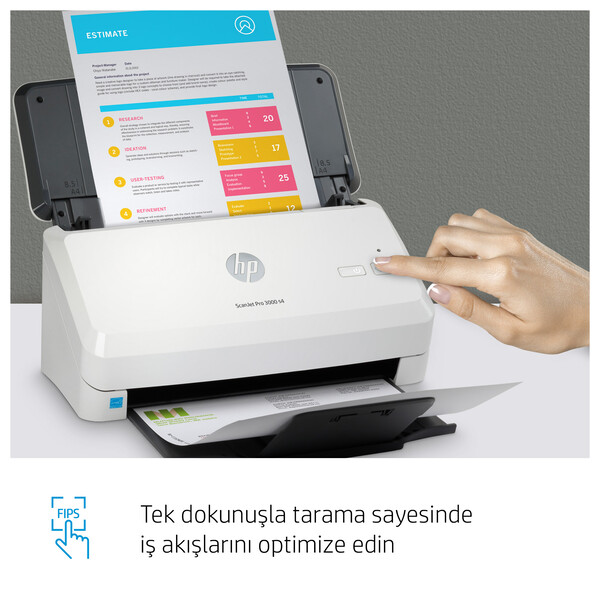 HP ScanJet Pro 3000 S4 Yaprak Beslemeli Tarayıcı 6FW07A - 8