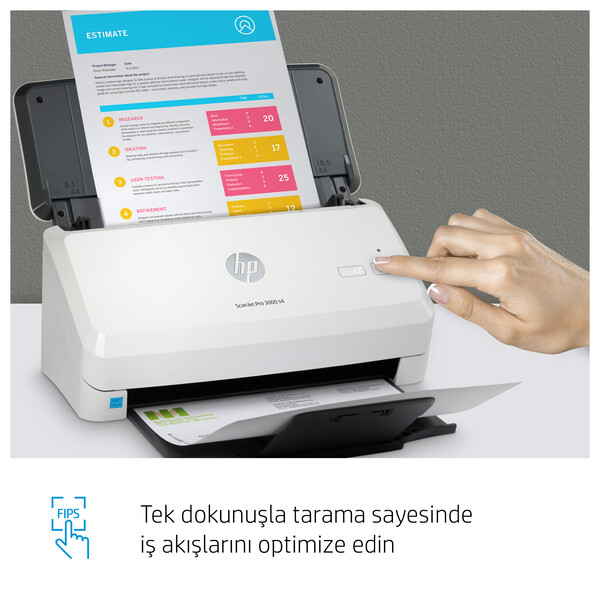 HP ScanJet Pro 3000 S4 Yaprak Beslemeli Tarayıcı 6FW07A - 9
