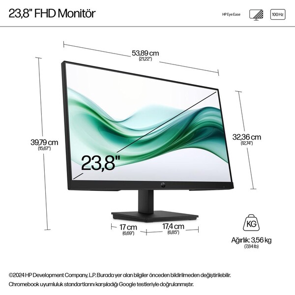 HP Series 3 Pro 324pv 23.8 inç Full HD 100Hz 5ms VA HDMI VGA Monitör 9U5C1AA