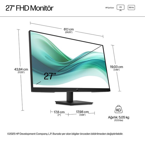 HP Series 3 Pro 327pf 27 inç Full HD 100Hz IPS 5ms Monitör B0CG3UT